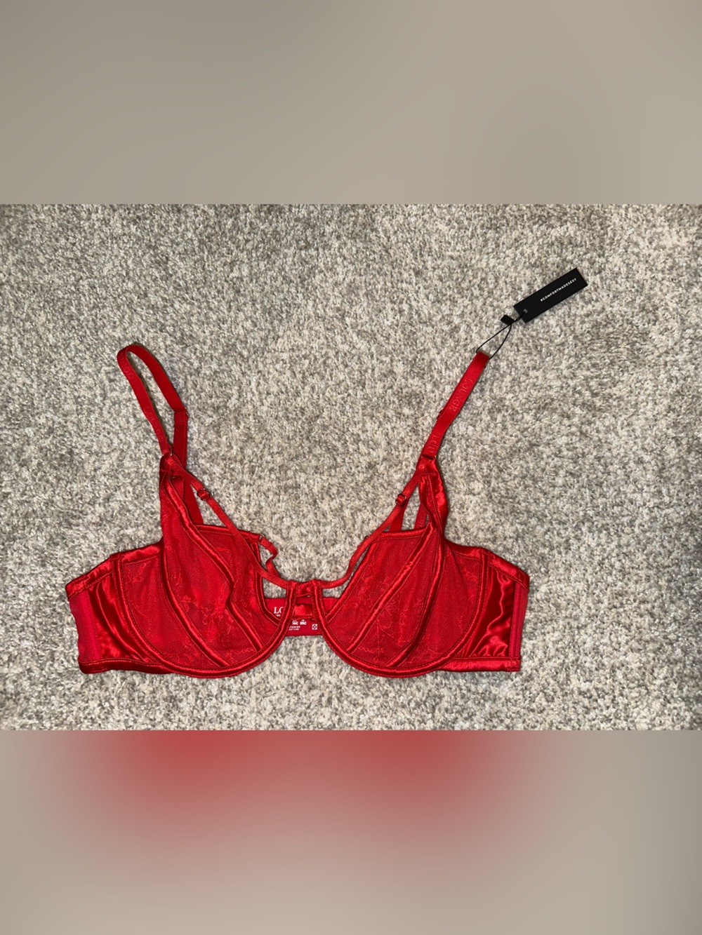 Women’s Lounge Underwear Maya Red Lace Bralette